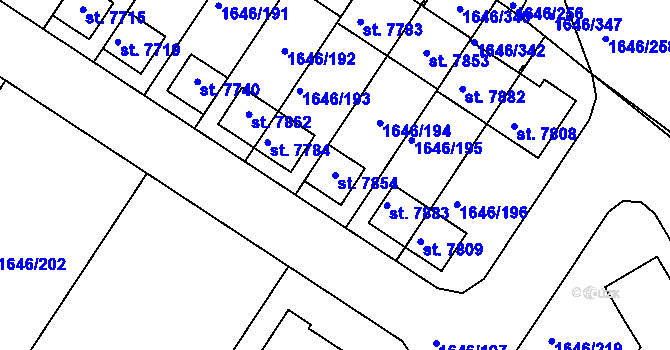 Parcela st. 7854 v KÚ Havlíčkův Brod, Katastrální mapa