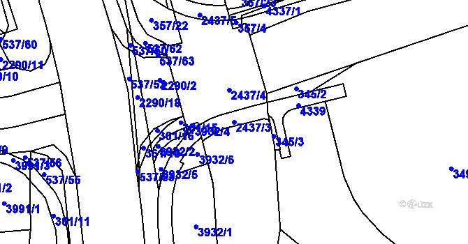 Parcela st. 2437/3 v KÚ Havlíčkův Brod, Katastrální mapa