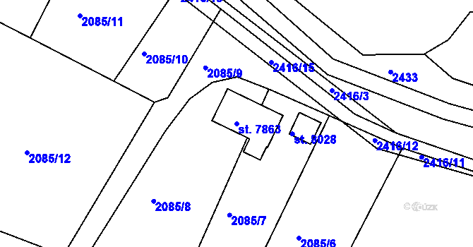 Parcela st. 7863 v KÚ Havlíčkův Brod, Katastrální mapa