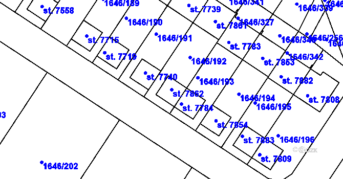 Parcela st. 7862 v KÚ Havlíčkův Brod, Katastrální mapa