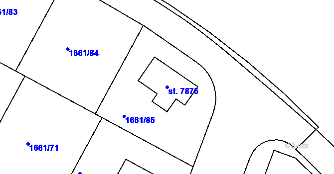 Parcela st. 7876 v KÚ Havlíčkův Brod, Katastrální mapa