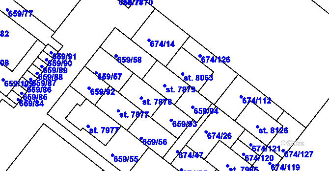 Parcela st. 7879 v KÚ Havlíčkův Brod, Katastrální mapa