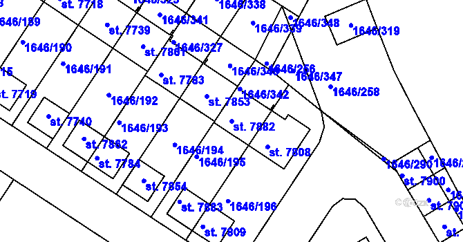 Parcela st. 7882 v KÚ Havlíčkův Brod, Katastrální mapa