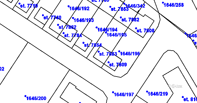 Parcela st. 7883 v KÚ Havlíčkův Brod, Katastrální mapa