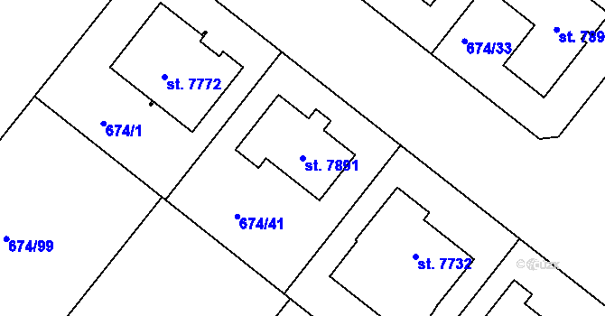 Parcela st. 7891 v KÚ Havlíčkův Brod, Katastrální mapa