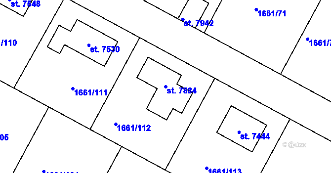 Parcela st. 7884 v KÚ Havlíčkův Brod, Katastrální mapa