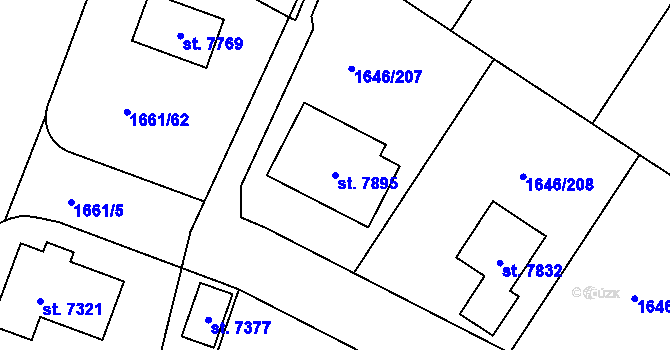 Parcela st. 7895 v KÚ Havlíčkův Brod, Katastrální mapa