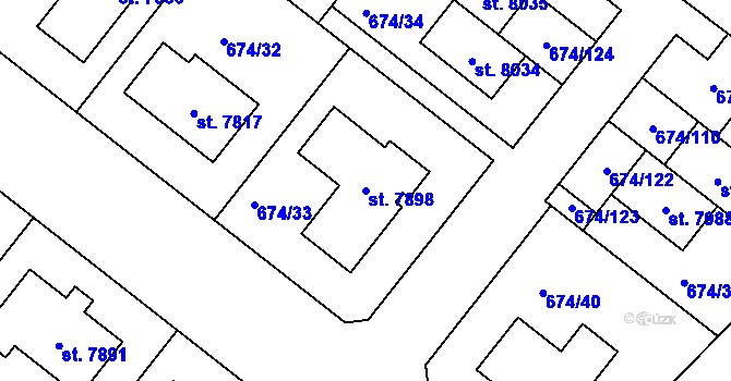 Parcela st. 7898 v KÚ Havlíčkův Brod, Katastrální mapa