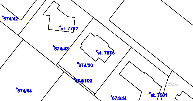 Parcela st. 7875 v KÚ Havlíčkův Brod, Katastrální mapa