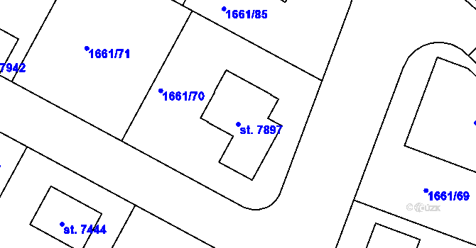 Parcela st. 7897 v KÚ Havlíčkův Brod, Katastrální mapa
