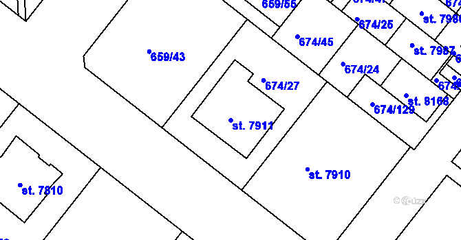 Parcela st. 7911 v KÚ Havlíčkův Brod, Katastrální mapa