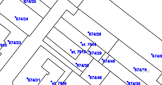 Parcela st. 7914 v KÚ Havlíčkův Brod, Katastrální mapa