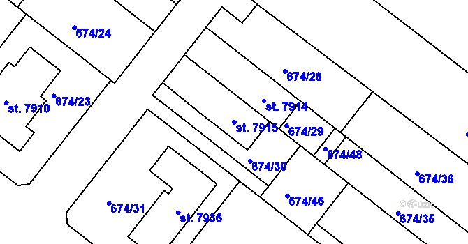 Parcela st. 7915 v KÚ Havlíčkův Brod, Katastrální mapa