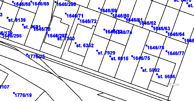 Parcela st. 7929 v KÚ Havlíčkův Brod, Katastrální mapa