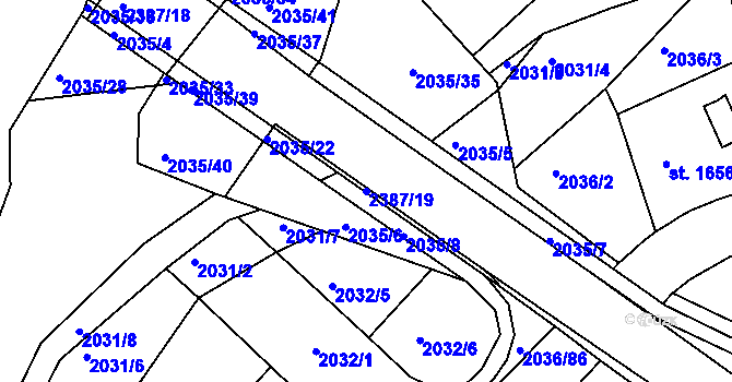 Parcela st. 2387/19 v KÚ Havlíčkův Brod, Katastrální mapa