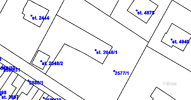 Parcela st. 2048/1 v KÚ Havlíčkův Brod, Katastrální mapa