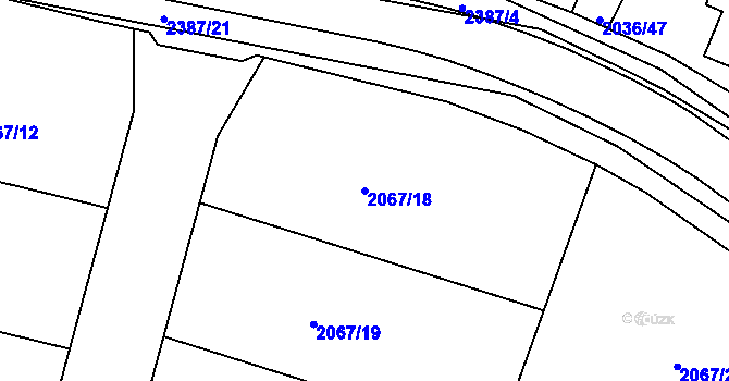 Parcela st. 2067/18 v KÚ Havlíčkův Brod, Katastrální mapa