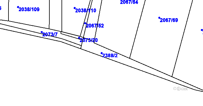 Parcela st. 2388/2 v KÚ Havlíčkův Brod, Katastrální mapa
