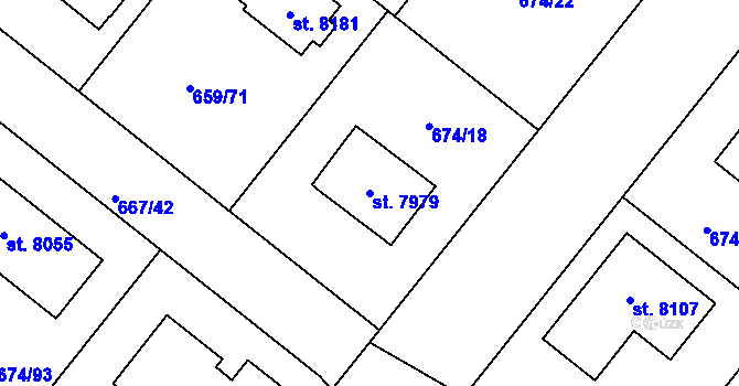 Parcela st. 7979 v KÚ Havlíčkův Brod, Katastrální mapa