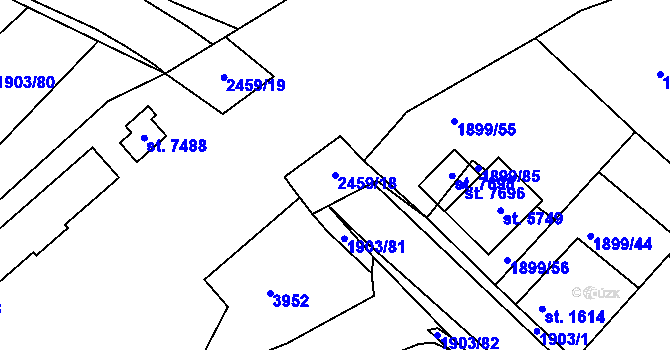 Parcela st. 2459/18 v KÚ Havlíčkův Brod, Katastrální mapa