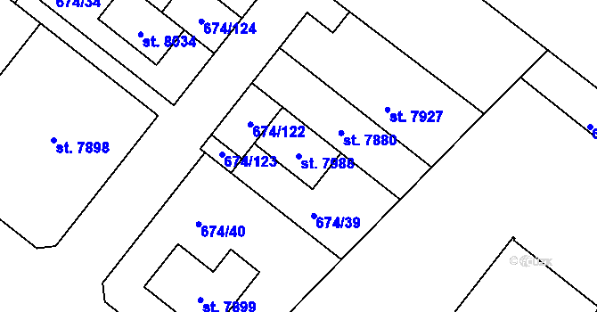 Parcela st. 7988 v KÚ Havlíčkův Brod, Katastrální mapa