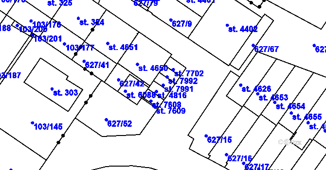 Parcela st. 7991 v KÚ Havlíčkův Brod, Katastrální mapa