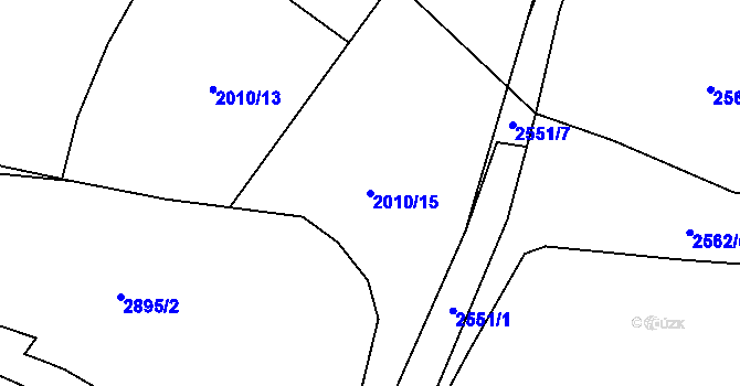 Parcela st. 2010/15 v KÚ Havlíčkův Brod, Katastrální mapa