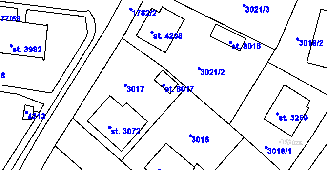 Parcela st. 8017 v KÚ Havlíčkův Brod, Katastrální mapa