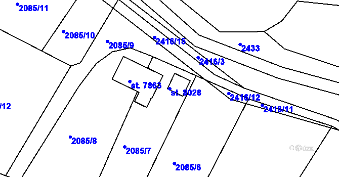 Parcela st. 8028 v KÚ Havlíčkův Brod, Katastrální mapa