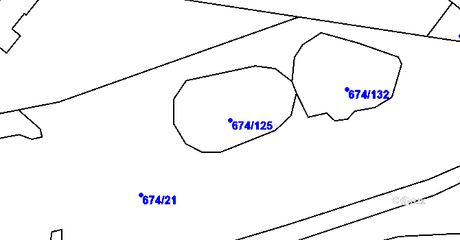 Parcela st. 674/125 v KÚ Havlíčkův Brod, Katastrální mapa