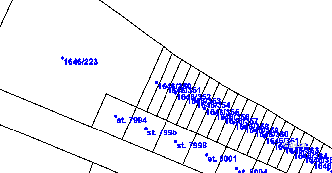 Parcela st. 1646/351 v KÚ Havlíčkův Brod, Katastrální mapa