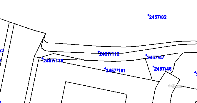 Parcela st. 2457/112 v KÚ Havlíčkův Brod, Katastrální mapa