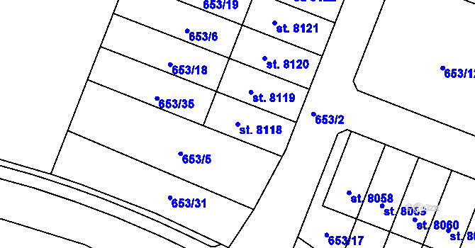 Parcela st. 8118 v KÚ Havlíčkův Brod, Katastrální mapa