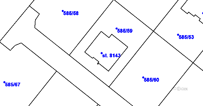 Parcela st. 8143 v KÚ Havlíčkův Brod, Katastrální mapa