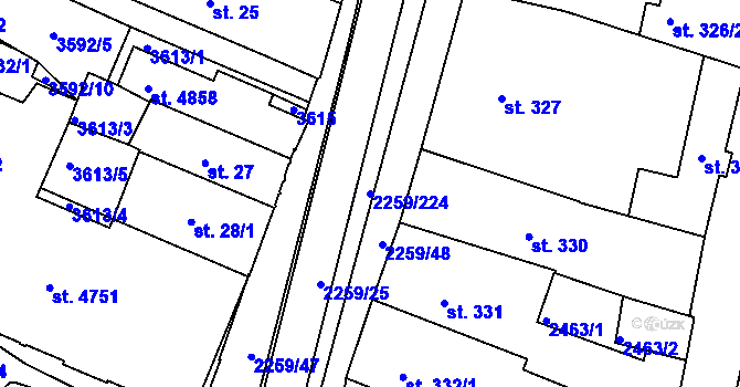 Parcela st. 2259/224 v KÚ Havlíčkův Brod, Katastrální mapa