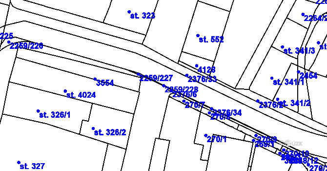 Parcela st. 2259/228 v KÚ Havlíčkův Brod, Katastrální mapa