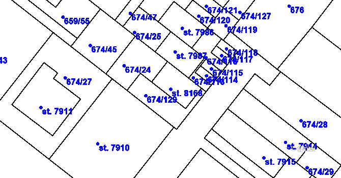 Parcela st. 8168 v KÚ Havlíčkův Brod, Katastrální mapa