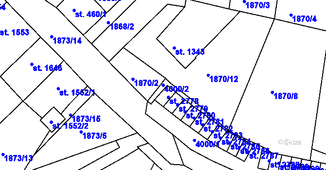 Parcela st. 4000/2 v KÚ Havlíčkův Brod, Katastrální mapa