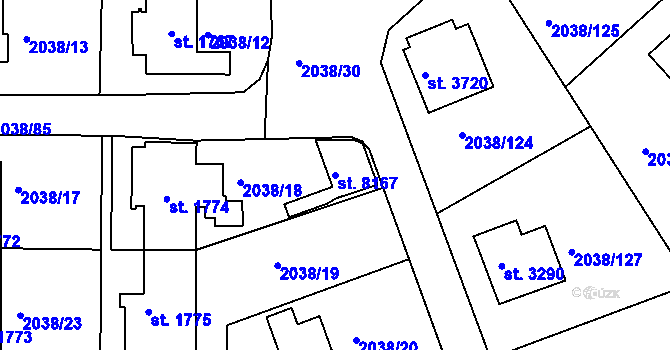 Parcela st. 8167 v KÚ Havlíčkův Brod, Katastrální mapa