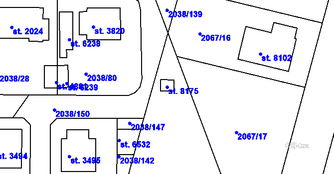 Parcela st. 8175 v KÚ Havlíčkův Brod, Katastrální mapa