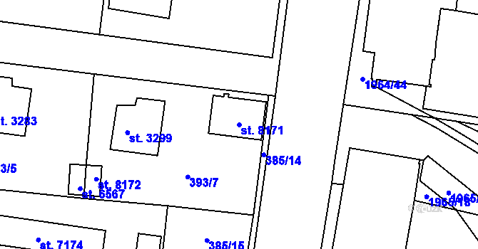 Parcela st. 8171 v KÚ Havlíčkův Brod, Katastrální mapa