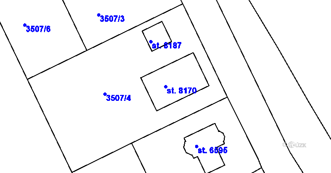 Parcela st. 8170 v KÚ Havlíčkův Brod, Katastrální mapa