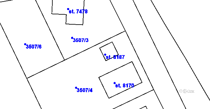 Parcela st. 8187 v KÚ Havlíčkův Brod, Katastrální mapa