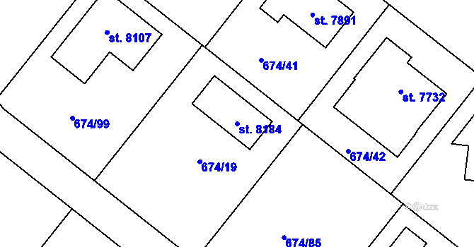Parcela st. 8184 v KÚ Havlíčkův Brod, Katastrální mapa