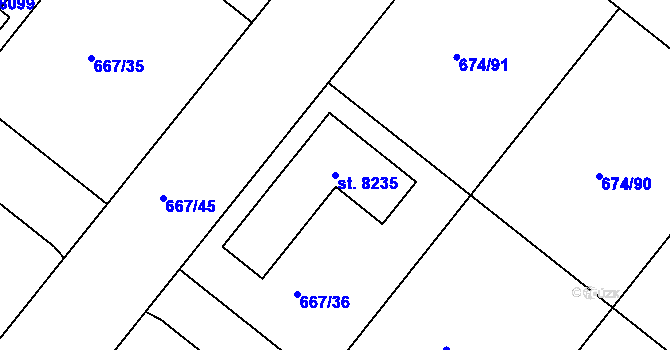 Parcela st. 8235 v KÚ Havlíčkův Brod, Katastrální mapa