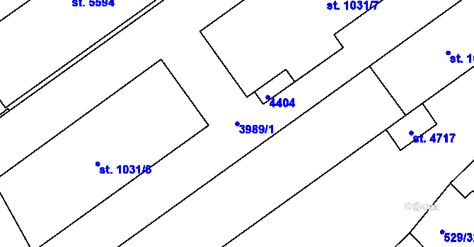 Parcela st. 3989/1 v KÚ Havlíčkův Brod, Katastrální mapa
