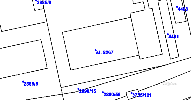 Parcela st. 8267 v KÚ Havlíčkův Brod, Katastrální mapa