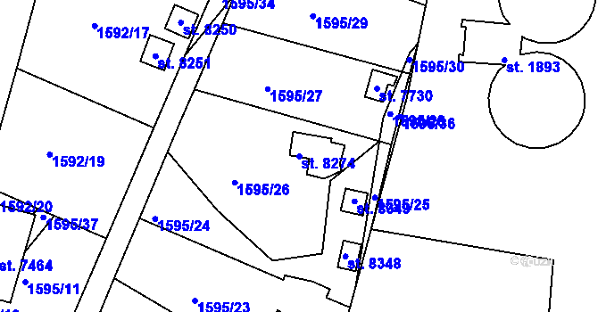 Parcela st. 8274 v KÚ Havlíčkův Brod, Katastrální mapa