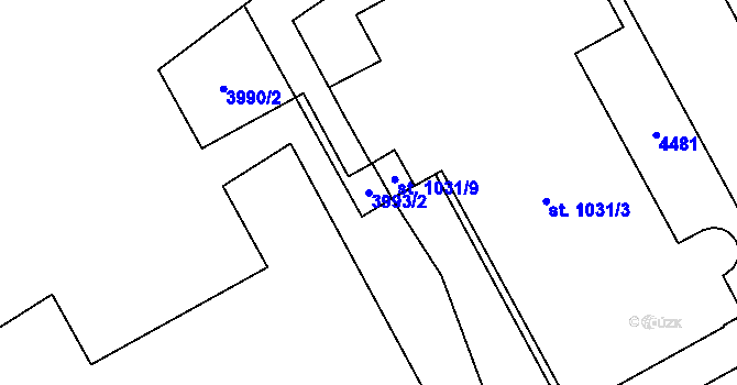 Parcela st. 3993/2 v KÚ Havlíčkův Brod, Katastrální mapa