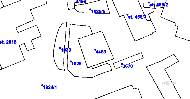 Parcela st. 4489 v KÚ Havlíčkův Brod, Katastrální mapa